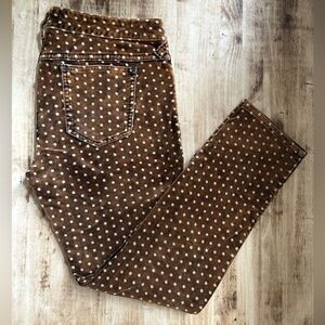 Free People Velvet Skinny Polka Dot Pants